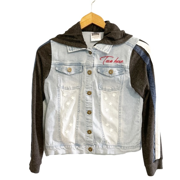 warriors denim jacket